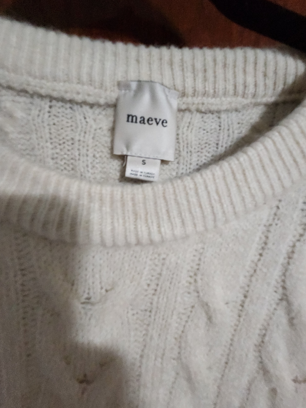 Maeve by Anthropologie Rive Seine Paris Cable Knit Sweater Vest Small NWOT - Picture 3 of 3